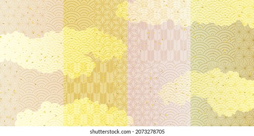 Hermosa ilustración de fondo de patrón japonés