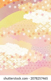 Hermosa ilustración de fondo de patrón japonés