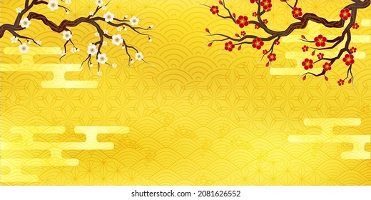 Hermosa ilustración de fondo de patrón japonés