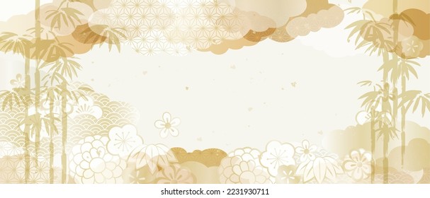 Beautiful Japanese pattern background illustration