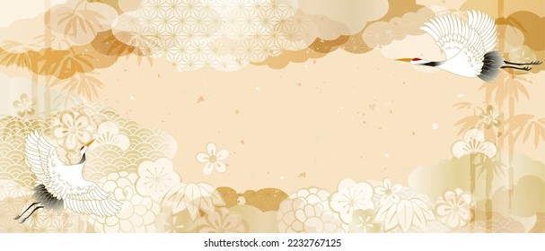 Beautiful Japanese pattern background illustration - Shutterstock ID 2232767125