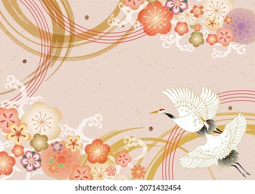 Beautiful Japanese pattern with a crane