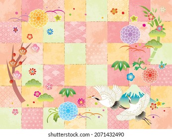 Beautiful Japanese pattern with a crane