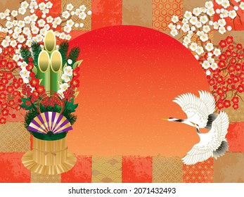 Beautiful Japanese pattern with a crane
