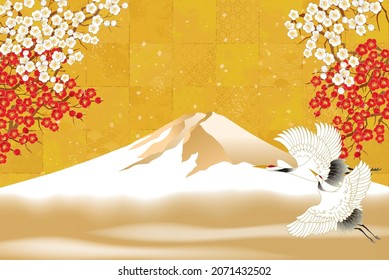 Beautiful Japanese pattern with a crane