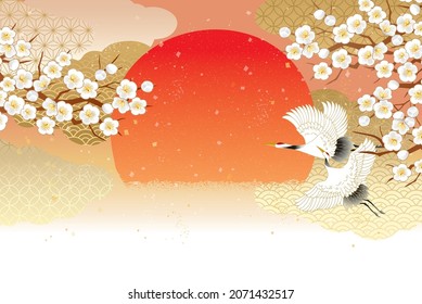 Beautiful Japanese pattern with a crane