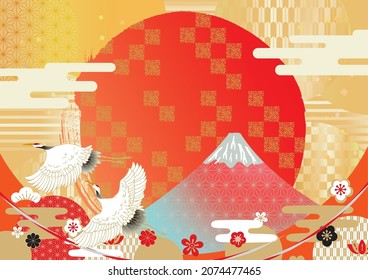 Beautiful Japanese pattern with a crane