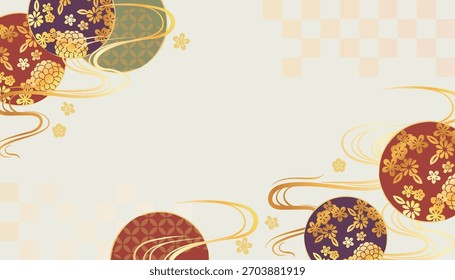 Lindas ilustrações japonesas de design de padrão