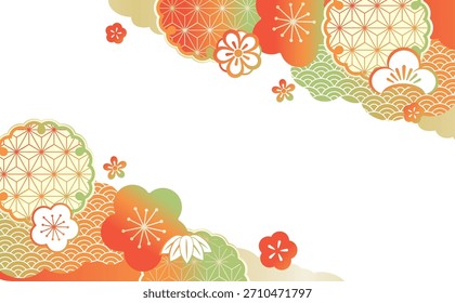 Hermosas ilustraciones de diseño de patrones japoneses