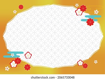 Beautiful Japanese pattern frame background illustration