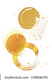 The beautiful Japanese pattern of the gold circle.