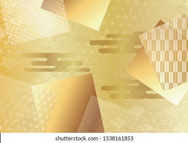 The beautiful Japanese pattern of Japan. A showy gold image.