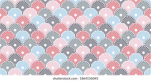 Hermoso patrón japonés impecable. Vector Floral Art Nouveau Seamless Pattern. Textura de hojas decorativas geométricas. Un fondo retro y elegante. Patrón Art Déco Vintage Sin Maravilla. Ilustración del vector