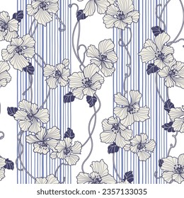 Beautiful Japanese style floral pattern perfect for textiles,