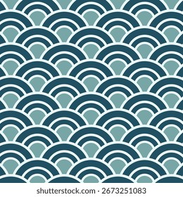Design de padrão sem emenda de onda japonesa bonito