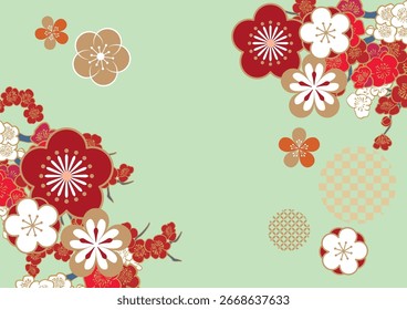 Hermoso fondo de ilustración estampado de estilo japonés