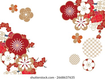 Hermoso fondo de ilustración estampado de estilo japonés