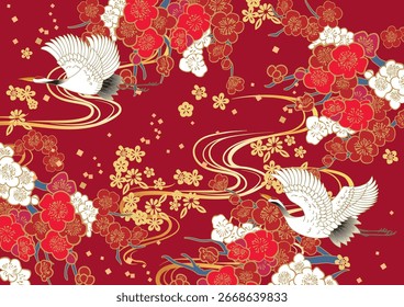 Lindo estilo japonês padrão ilustração fundo