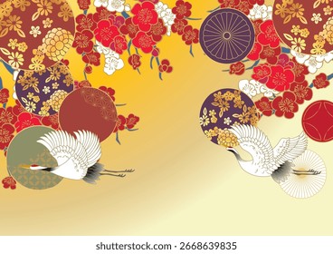 Lindo estilo japonês padrão ilustração fundo