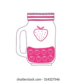 beautiful jar with handle. vector illustration