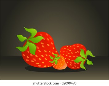 Beautiful juicy strawberry against a dark background