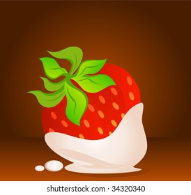 Beautiful juicy strawberry against on a light background