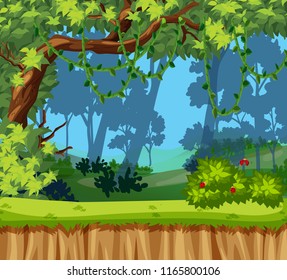 A beautiful jungle landscape illustration