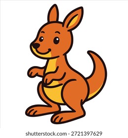 Um belo design de vetor de ilustração de canguru