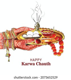 	Beautiful Karwa chauth celebration festival card background
