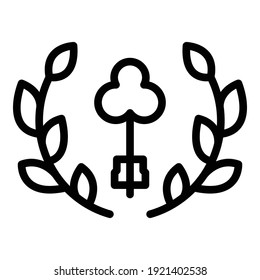Beautiful key icon. Outline beautiful key vector icon for web design isolated on white background