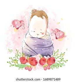 Beautiful kid paintings in Colorful and elegant watercolor style.