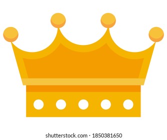 Beautiful king crown. Royal symbol in cartoon style.