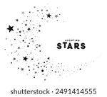 beautiful kirakira stars trail path white background vector