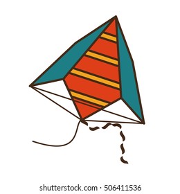beautiful kite flying isolated icon vector illustration design