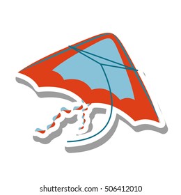 beautiful kite flying isolated icon vector illustration design