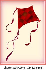 Beautiful kite flying. Vector illustration. makar sankranti holiday.