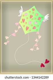 Beautiful kite flying. Vector illustration. makar sankranti holiday.