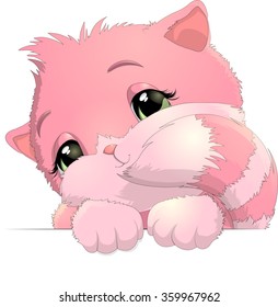Beautiful kitten on a white background