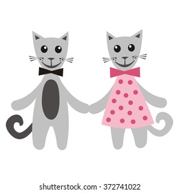 Beautiful kittens cute cartoon vector illustration