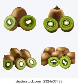 Beautiful Kiwi in solid background, vector illustration