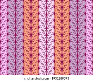 Beautiful knitted background, pigtail pattern, whip, waves, cord, abstract hand-drawn wave texture, wavy background. Colorful wave background.