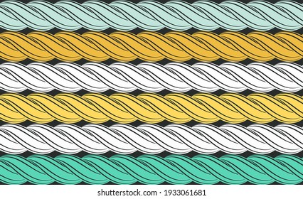 Hermoso fondo de punto, patrón de pigtail, látigo, ondas, cordón, textura abstracta de onda dibujada a mano, fondo ondulado. Fondo de una ola colorida.