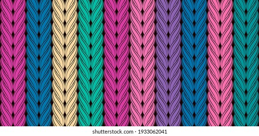 Hermoso fondo de punto, patrón de pigtail, látigo, ondas, cordón, textura abstracta de onda dibujada a mano, fondo ondulado. Fondo de una ola colorida.