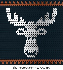 Beautiful knitted deer sweater background