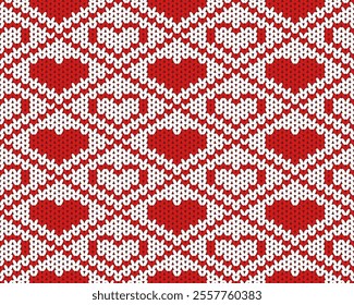 Beautiful knitted embroidery.geometric ethnic oriental pattern traditional on cream background.Aztec style,abstract,vector,illustration.design for texture,fabric,clothing,wrapping,fashion,carpet,print