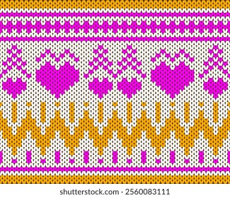 Beautiful knitted embroidery.geometric ethnic oriental pattern traditional on cream background.Aztec style,abstract,vector,illustration.design for texture,fabric,clothing,wrapping,fashion,carpet,print