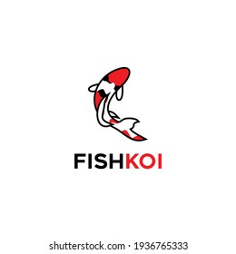 Hermoso ícono de diseño del logo para peces koi