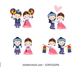 Beautiful Korea. Children in traditional hanbok