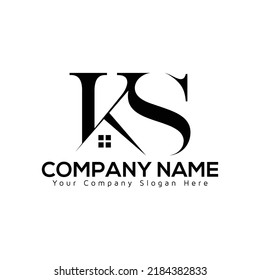 Beautiful KS home logo design in vector for construction, home, real estate, building, property. creative elegant Monogram. Premium Business KS home logo icon