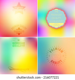 Beautiful label set on gradient backgrounds. Retro style pastel colors.